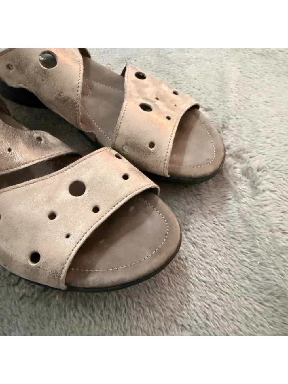 Mephisto Phiby Perfe Sandals Shoes Metallic Womens 35 US 5 Comfort